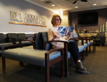 Patient waiting for their dentist appointment in the lobby at Dodge City Dental Care